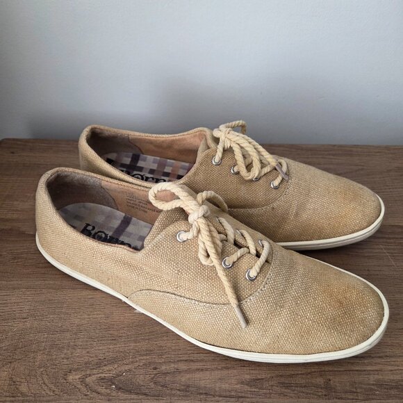 EUC BORN SHOES TAN CANVAS UPPER LACED WOMENS 9.5 - Picture 7 of 16
